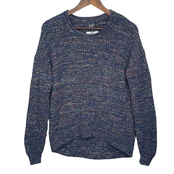 Gap Pullover Sweater Women Size S Blue Relaxed Rollneck Shaker Drop-Shoulder - Picture 1 of 12